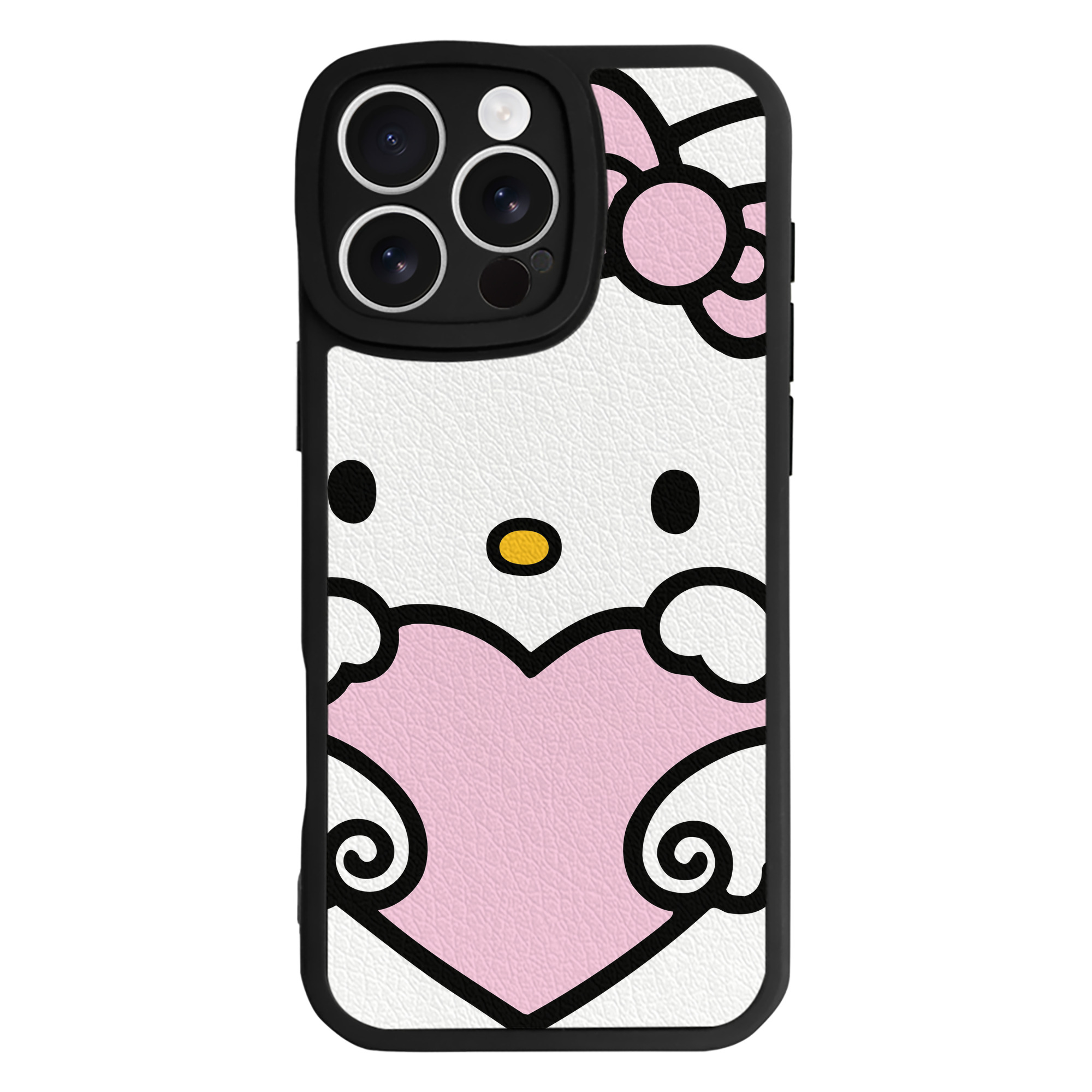 （画像用） Hello Kitty ハローキティ 【iPhone 16シリーズ対応】シリコンスマホケース（レザー調） 材質：シリコン